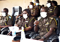 Director-General, Mr. Patrick Darko Missah (with microphone) addressing the personnel