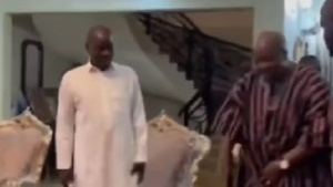 Haruna Iddrisu (left) with John Dramani Mahama (right) at his home