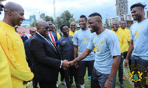 President Akufo-Addo hosted the Black Stars players yesterday