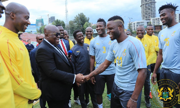 President Akufo-Addo with Black Stars players