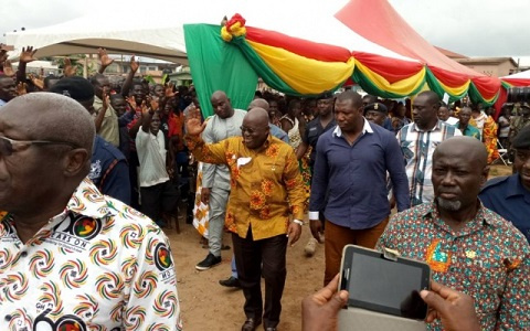 President Nana Akufo-Addo with his entourage