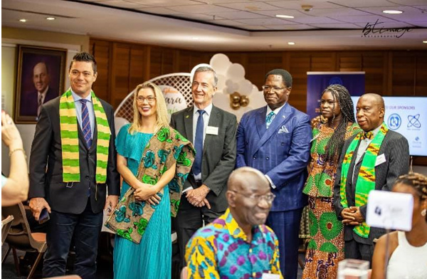 Dr. Joseph Agoe (3rd from right) and some executives of the Association