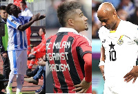 L-R Sulley Muntari, Kevin-Prince Boateng, Dede Ayew