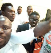 Nana Appiah Mensah's arrival at the airport