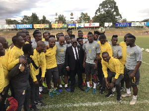 The President visited the Black Stars ahead of their game against Ethiopia