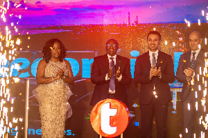 L-R: Patricia Obo-Nai, Dr. Mahamudu Bawumia, Moh Damush and Nicolas Bourg