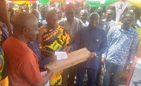 Vice President, Alhaji, Dr. Mahamudu Bawumia, Nana Kwasi Bosompra I and others at Ahafo