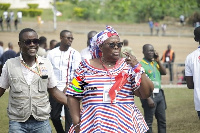 Look at me, Hajia Fati seems to be telling some journalists