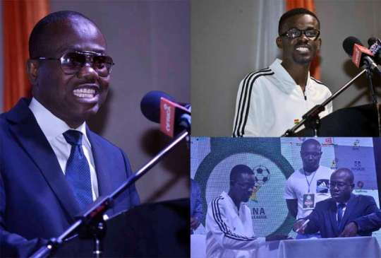 Zylofon Boss Nana Appiah Mensah signs the GFA deal with Kwasi Nyantakyi