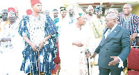 President Akufo-Addo interacting with the leader of the Paga delegation