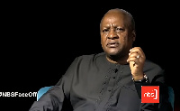 Former president, John Dramani Mahama speaking during the interview on NBS Television