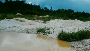 Water body destroyed due to galamsey activities