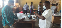 A photo of a blood donation exercise