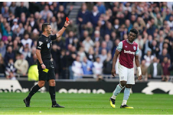 Kudus receives additional two-game ban for red card against Tottenham