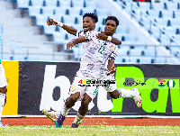 Daniel Afriyie Barnieh celebrating his goal with Suraj Seidu