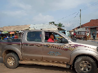 The Sekyere South District NCCE on a COVID-19 sensitisation exercise