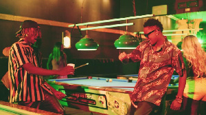 A scene from the music video