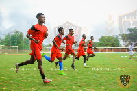 Legon Cities FC players training