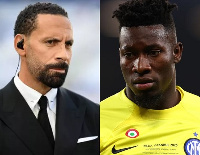 former Man United defender Rio Ferdinand(L) and Andre Onana(R)