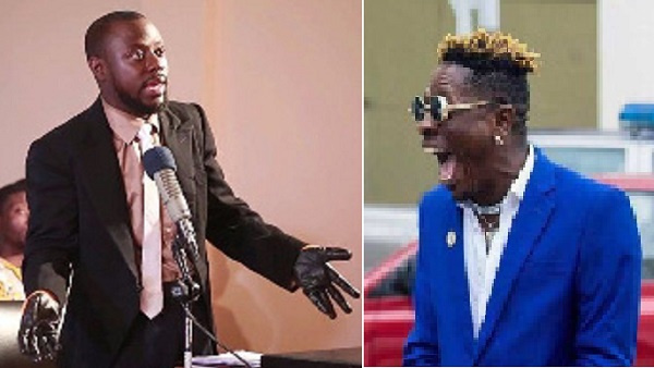 Combination photo of 'lawyer' Nti (l) and Shatta Wale