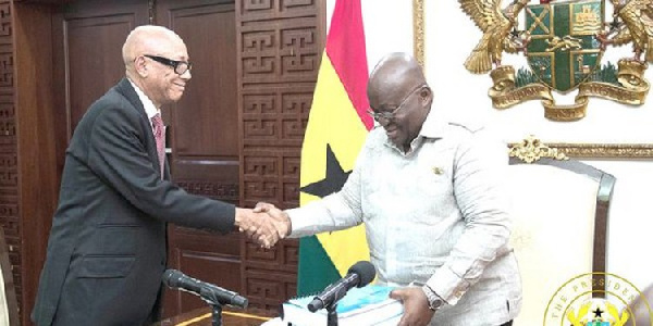 Justice Emile Short (L) and Nana Akufo-Addo