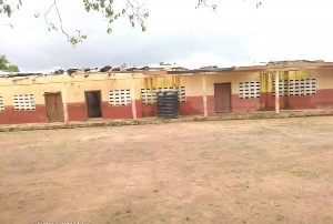 An image of the school's roofing structure affected by rainstorms