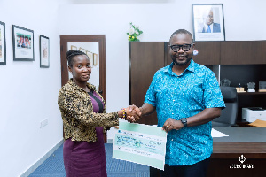 Asenso Boakye With Lady Poultry Farmer 