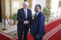 German President Frank-Walter Steinmeier and Sudanese Prime Minister Abdalla Hamdok