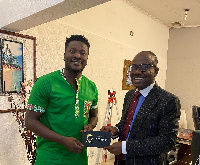 Asamoah Gyan with Kwesi Nyantakyi