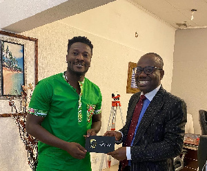 Asamoah Gyan with Kwesi Nyantakyi