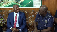 Michael Luguje (L), and  Marine Police and Railways Commander, Superintendent Joseph Ababio (R)