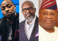 Singer Davido, Dele Adeleke and Ademola Adeleke