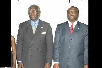 An old photo of John Kufuor and Alan Kyerematen