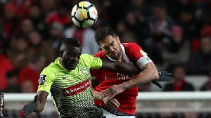 Joel Tagueu (left) made 10 appearances in all competitions for Maritimo last season