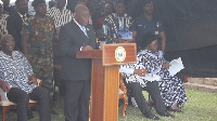 President Akufo-Addo speaking at the funeral