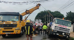 The incident occurred as the tanker was climbing a steep hill