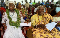 Fisheries Minister, Elizabeth Afoley Quaye (left)