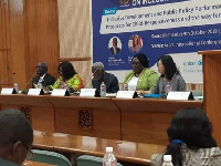 A sitting of panel members during the forum