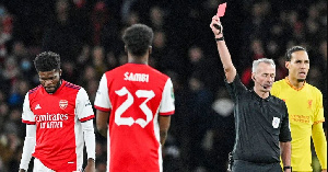 Black Stars Midfielder, Thomas Partey Was Sent Off Against Liverpool