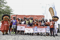 The participants of 3FM Tour Du Ghana cycling event in a group photo