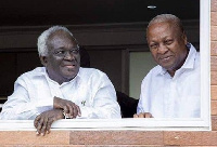 Professor Kwamena Ahwoi and Former President of Ghana, John Dramani Mahama