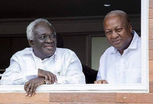 Professor Kwamena Ahwoi and Former President of Ghana, John Dramani Mahama