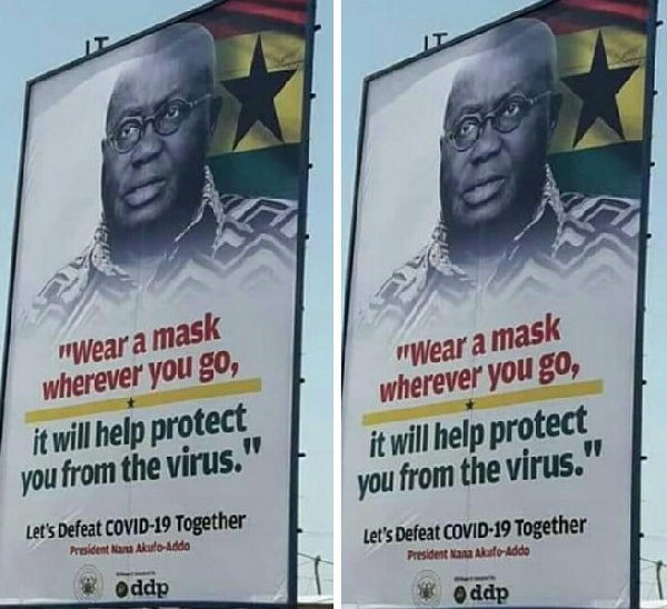 A photo of President Akufo-Addo not in face mask