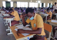 Students taking an exam