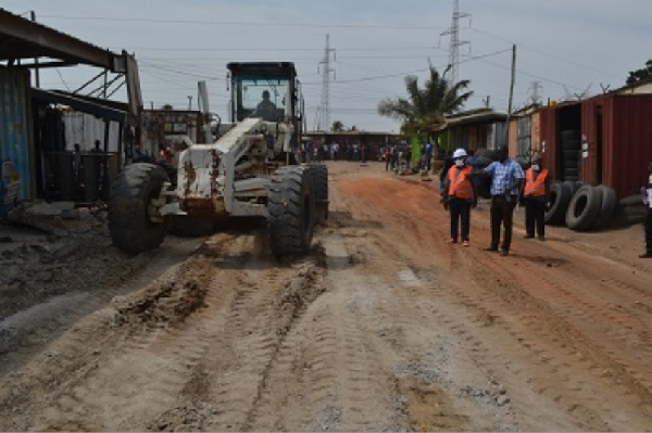 Mr Okyere (right) and David Kisseh, ASHMA Maintenance Engineer, inspecting the work