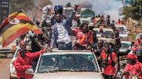 Bobi Wine, Uganda's opposition presidential candidate during one of his recent campaigns