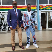 Ghana U-23 star, Abdul Fatawu Issahaku (R) and parliamentarian Haruna Iddrisu(L)