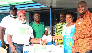 Dorcas Affo-Toffey presenting the items