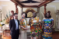 Asantehene Otumfuo Osei Tutu II and wife Lady Julia with Princess Anne and Jon Benjamin