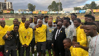 President Akufo-Addo with Black Stars player